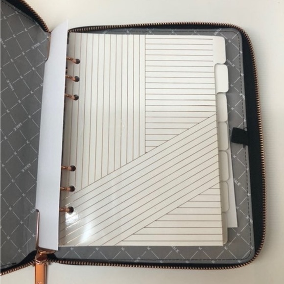 Kikki.K A5 Black Croco Leather Zippered Planner - Picture 5 of 11